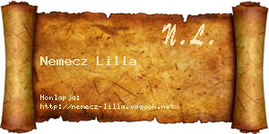 Nemecz Lilla névjegykártya